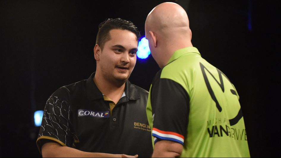 Michael van Gerwen is beaten by Jeffrey de Zwaan (Picture Chris Dean/PDC)