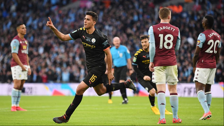Rodri celebrates his goal