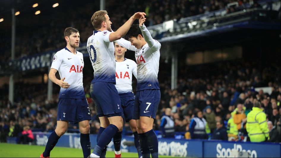 Harry Kane and Heung-min Son embrace