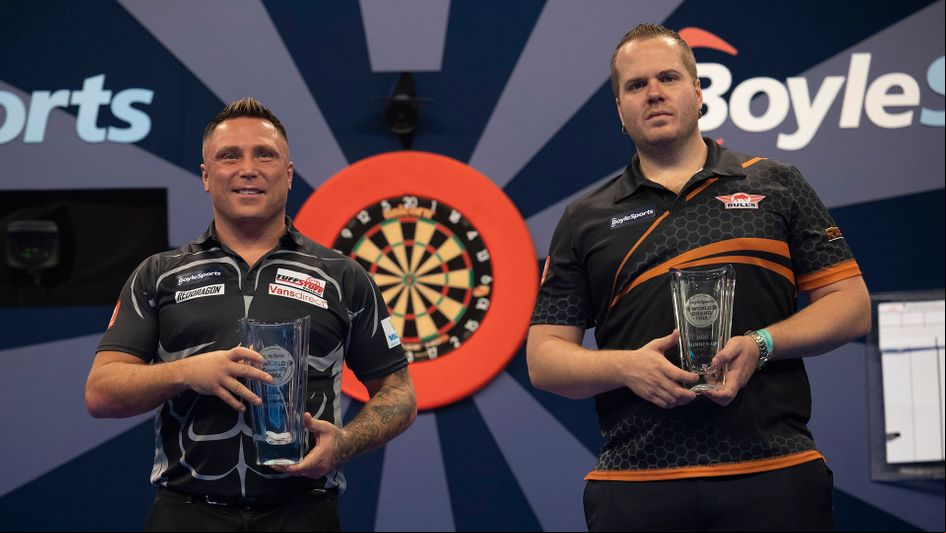 World Grand Prix winner Gerwyn Price and runner-up Dirk van Duijvenbode (Picture: Lawrence Lustig/PDC)