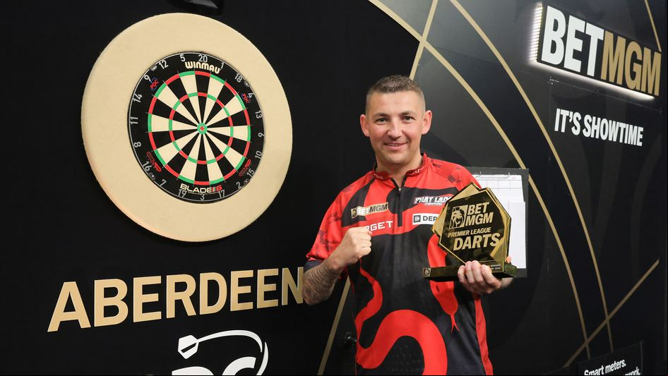 Nathan Aspinall won in Aberdeen (Picture: PDC/Steve Walsh)