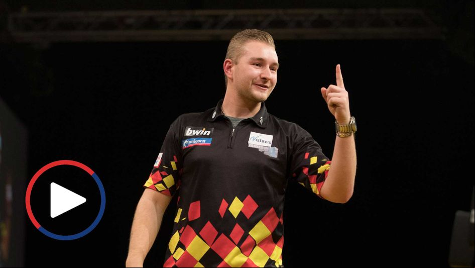 You can watch Dimitri van den Bergh's nine-darter below (Picture: Lawrence Lustig/PDC)