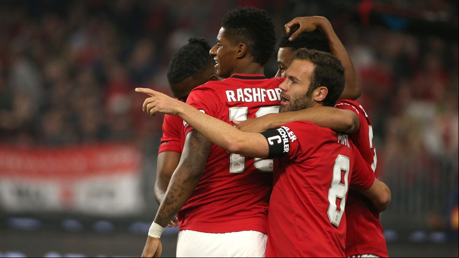 Celebrations for Manchester United against Leeds in pre-season