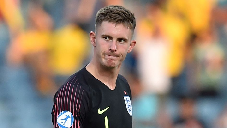 Dean Henderson shows his disappointment