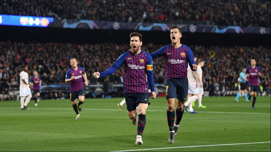 Lionel Messi: Celebrations for the Barca star against Manchester United