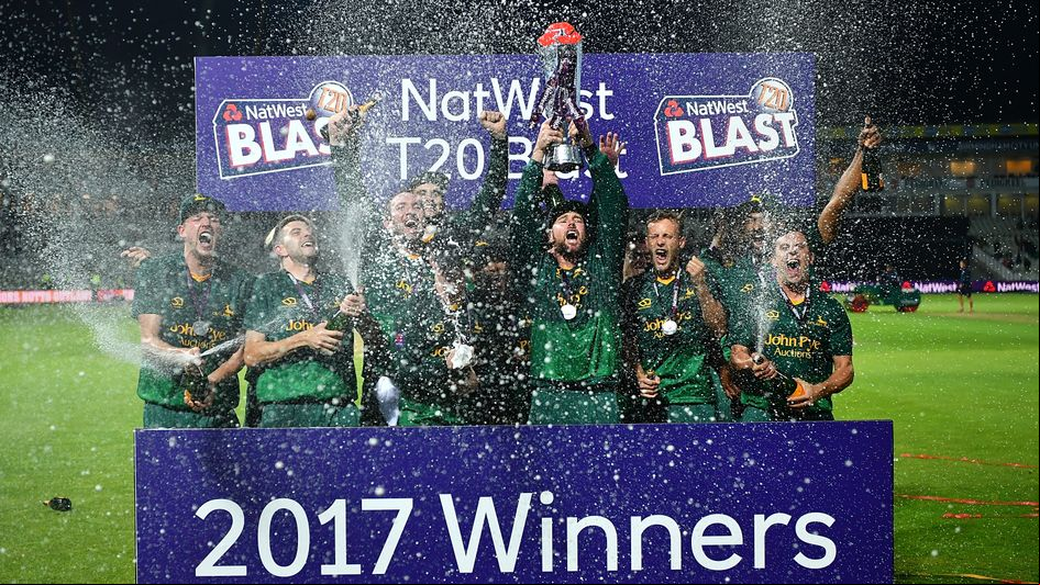 Notts celebrate their 2017 T20 Blast success