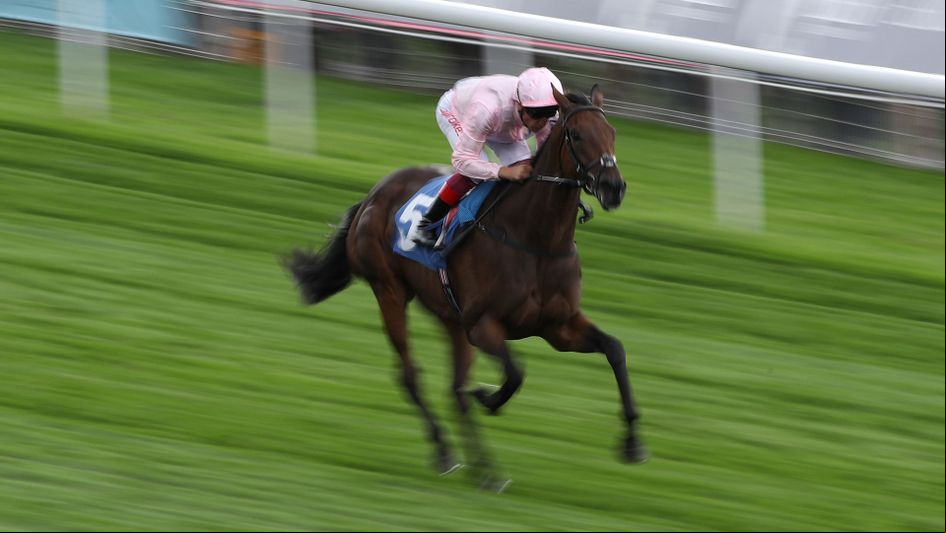 Lah Ti Dar ridden by Frankie Dettori wins the British EBF & Sir Henry Cecil Galtres Stakes