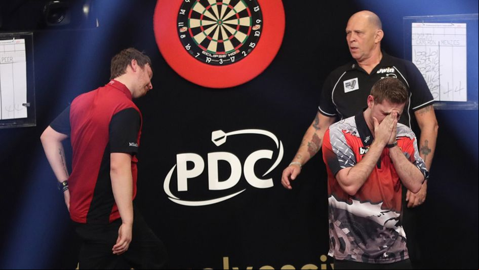 Berry van Peer is emotional after victory over Cameron Menzies (Picture: Lawrence Lustig/PDC)