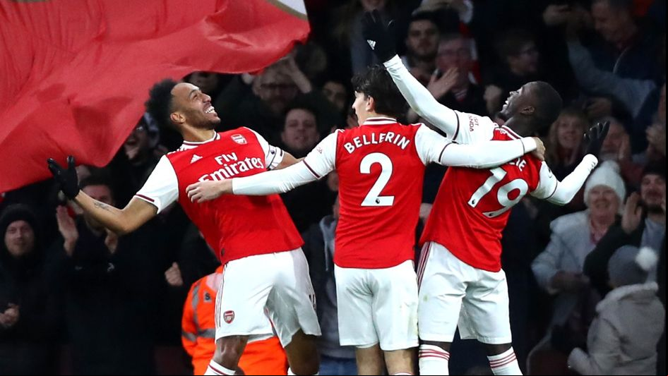 Pierre-Emerick Aubameyang scores for Arsenal