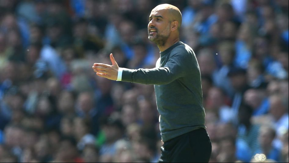 Pep Guardiola: The Man City boss instructs his players during their Premier League win over Tottenham