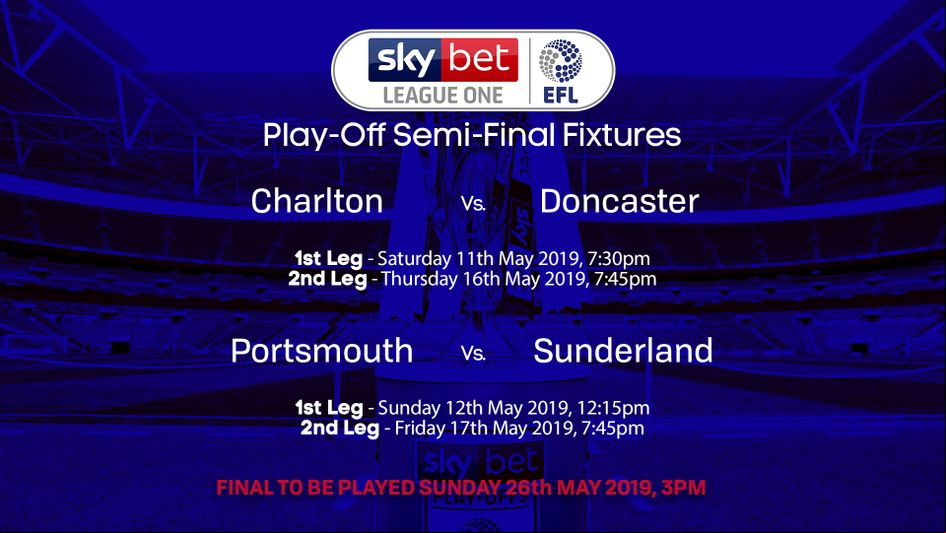 The fixtures in the Sky Bet League One play-offs have been confirmed