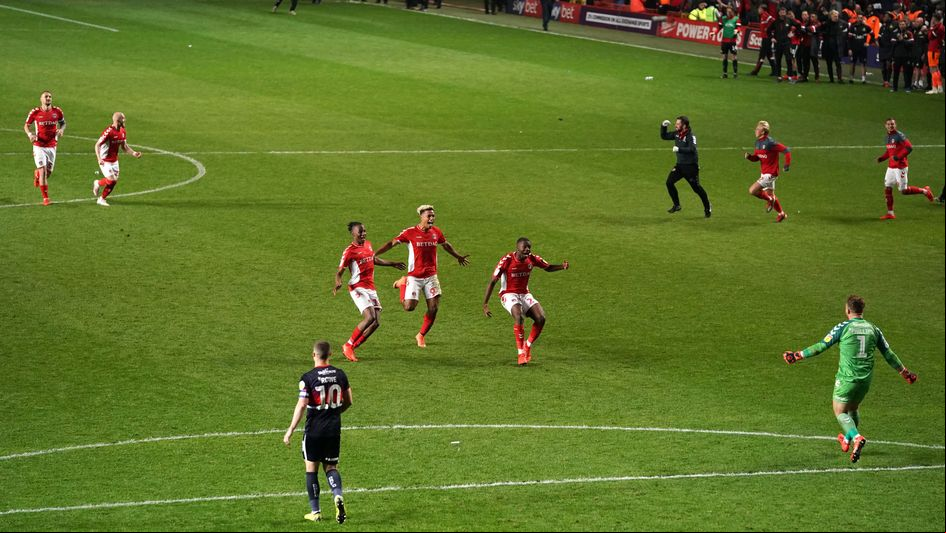 Charlton players celebrate
