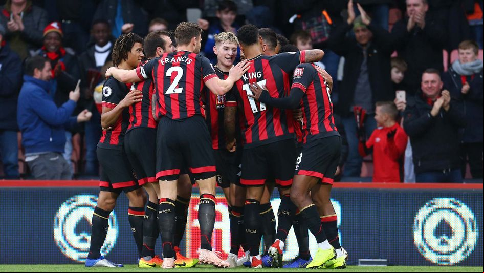 David Brooks celebrates a goal for Bournemouth