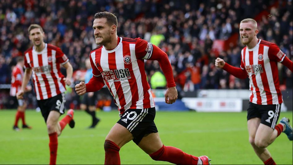 Billy Sharp celebrates scoring for Sheffield United