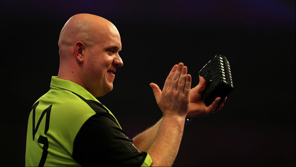 Michael van Gerwen celebrates his victory