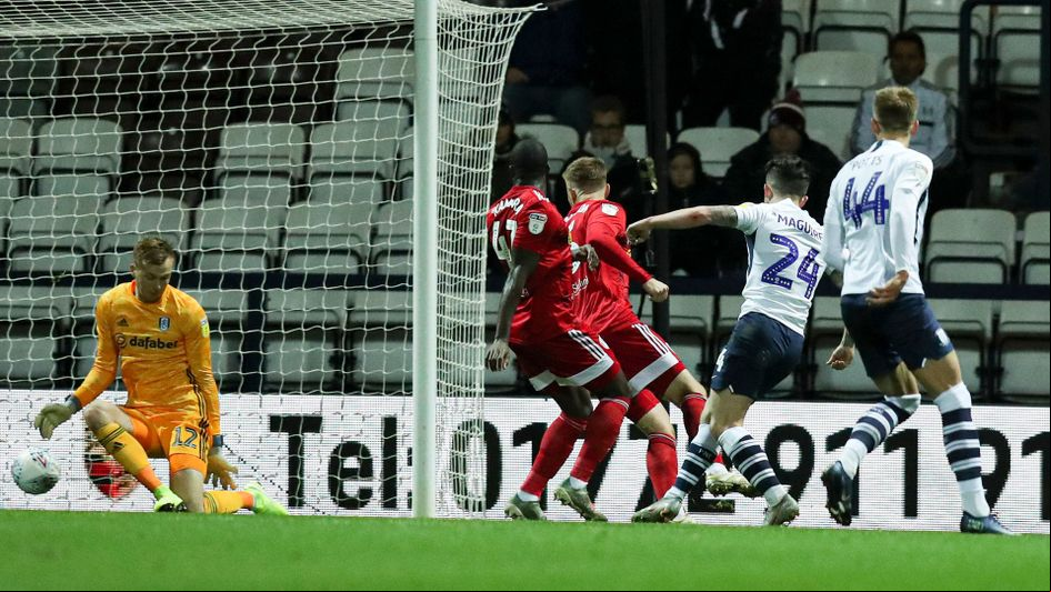 Sean Maguire scores against Fulham