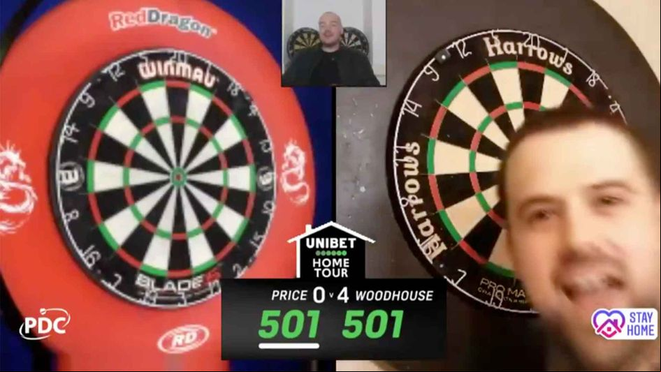 Luke Woodhouse celebrates his nine-darter