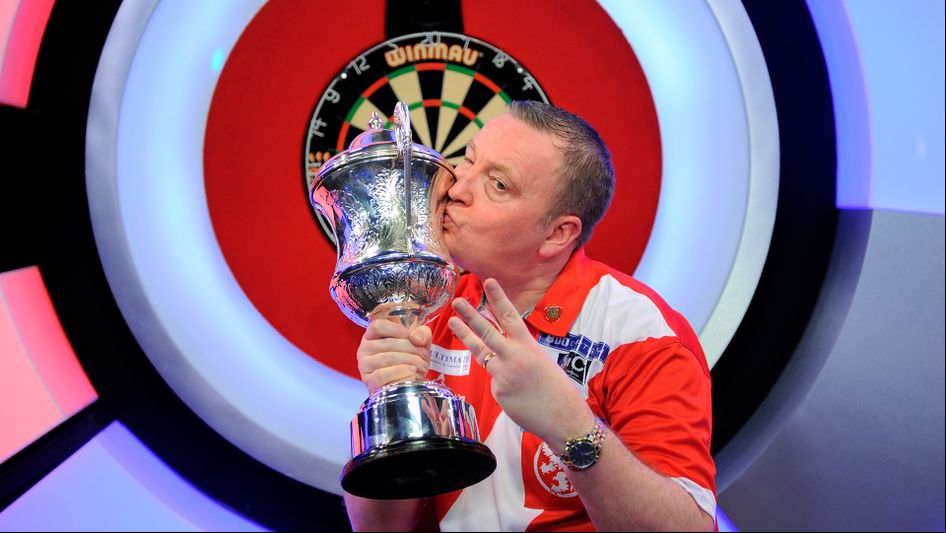 Glen Durrant celebrates his third successive Lakeside title
