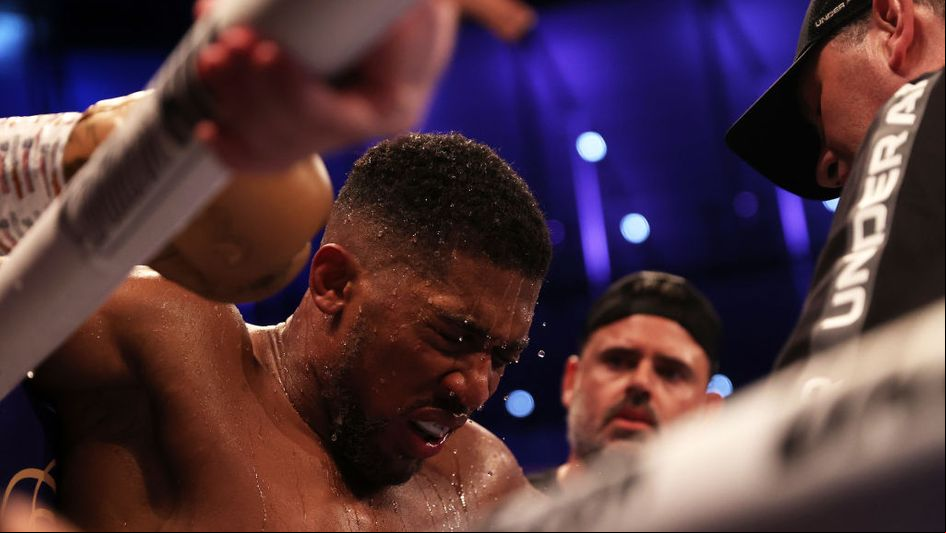 Anthony Joshua at the end of a hard night's work