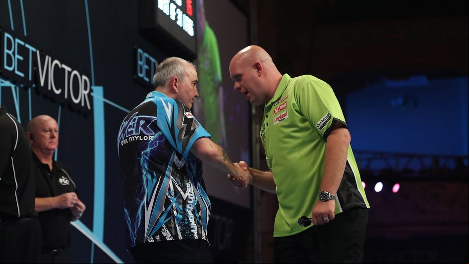 Phil Taylor defeated Michael van Gerwen 16-6 (Lawrence Lustig)