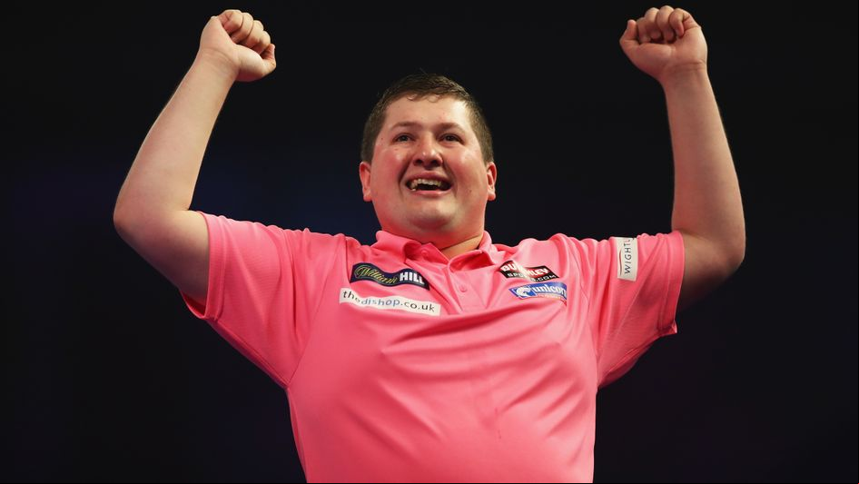A delighted Keegan Brown after defeating Zoran Lerchbacher