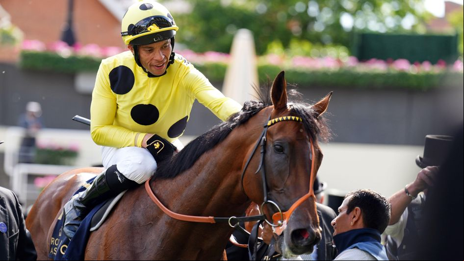 Sean Levey gives Rosallion a pat after his Royal Ascot win